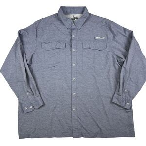 Habit Shirt Mens 2XL Long Sleeve‎ Fishing Solar Factor 40+ Peacoat Heather